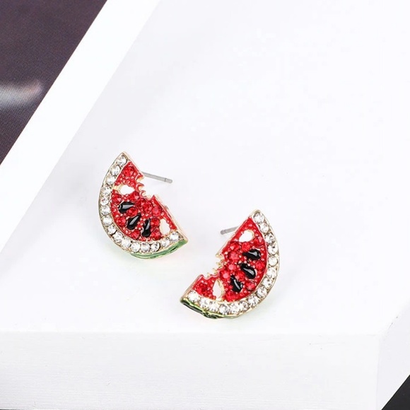 LiveChicStyle Jewelry - Stunning Watermelon CZ Stud Earrings